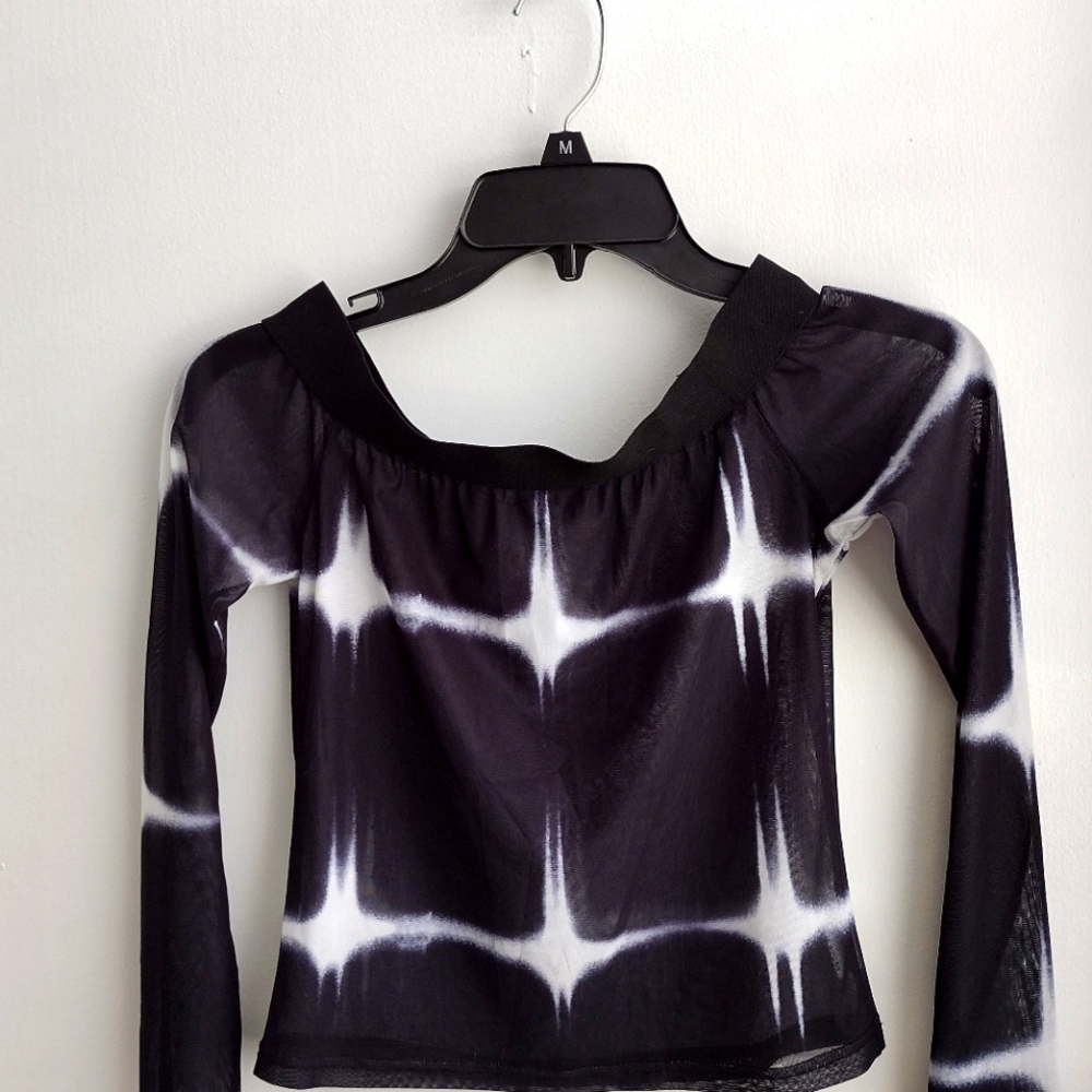 Super Star Off Shoulder Transparent Top